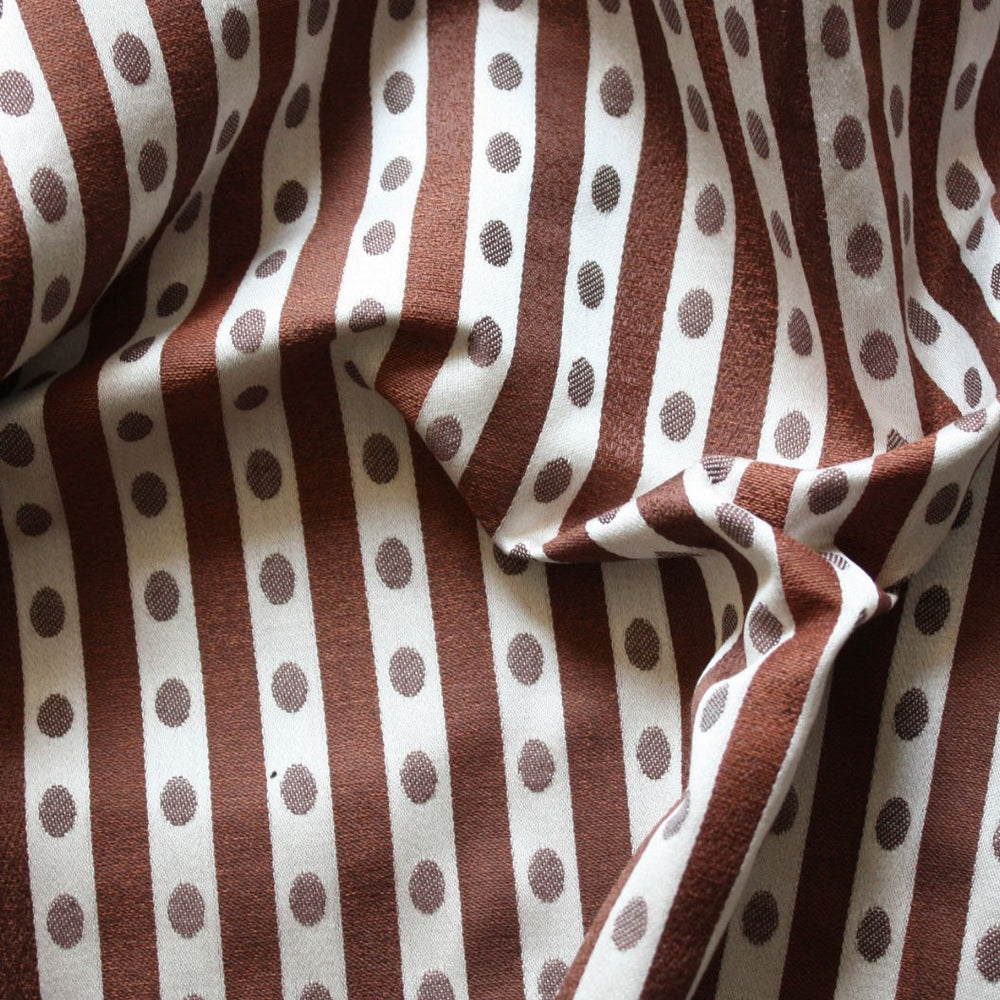 #chestnut Vale Stripe fabric in Chestnut by The Vale London