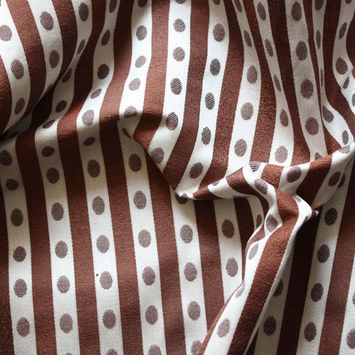 #chestnut Vale Stripe fabric in Chestnut by The Vale London