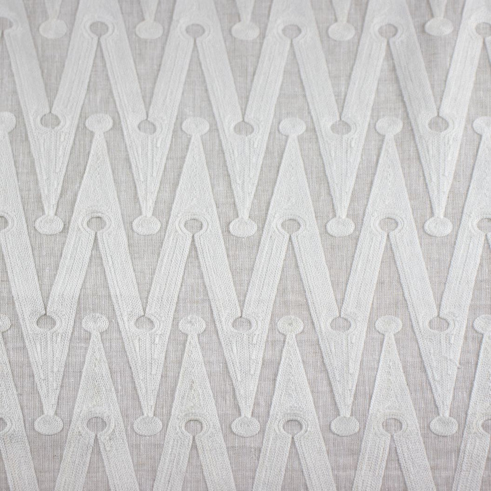#pristine Florentine Zag Embroidery fabric in Pristine by The Vale London