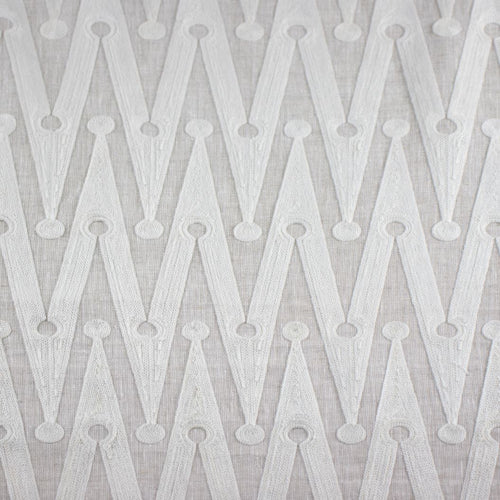 #pristine Florentine Zag Embroidery fabric in Pristine by The Vale London