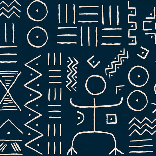 #midnight Dogon Wallcovering in Midnight by The Vale London