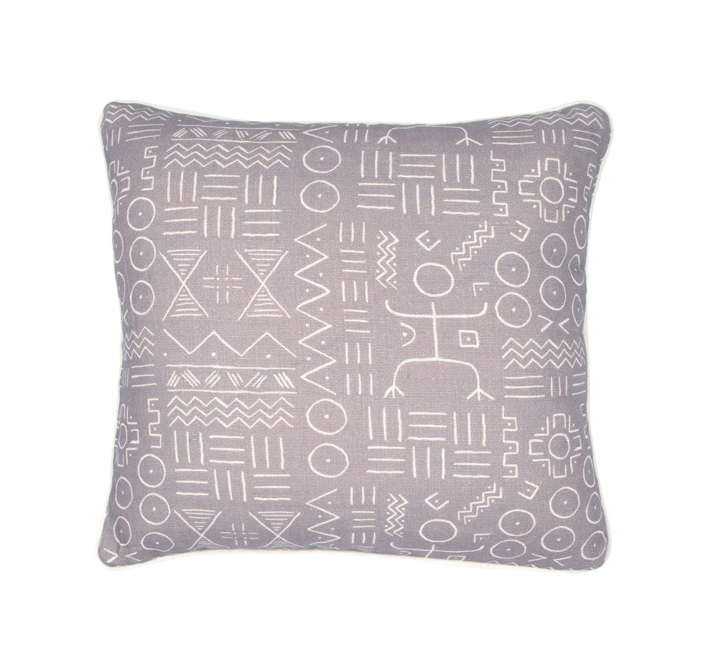#Lilac Dogon Pillow in Lilac by The Vale London, in a room setting