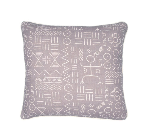 #Lilac Dogon Pillow in Lilac by The Vale London, in a room setting