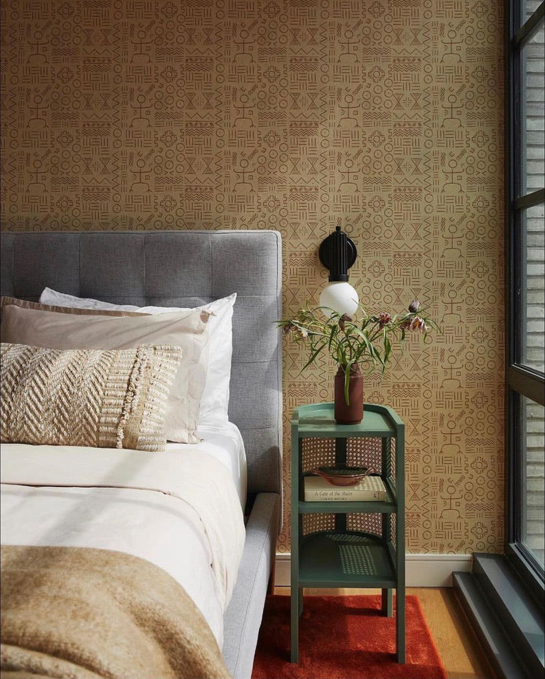 #lagune Dogon Wallcovering in Lagune by The Vale London