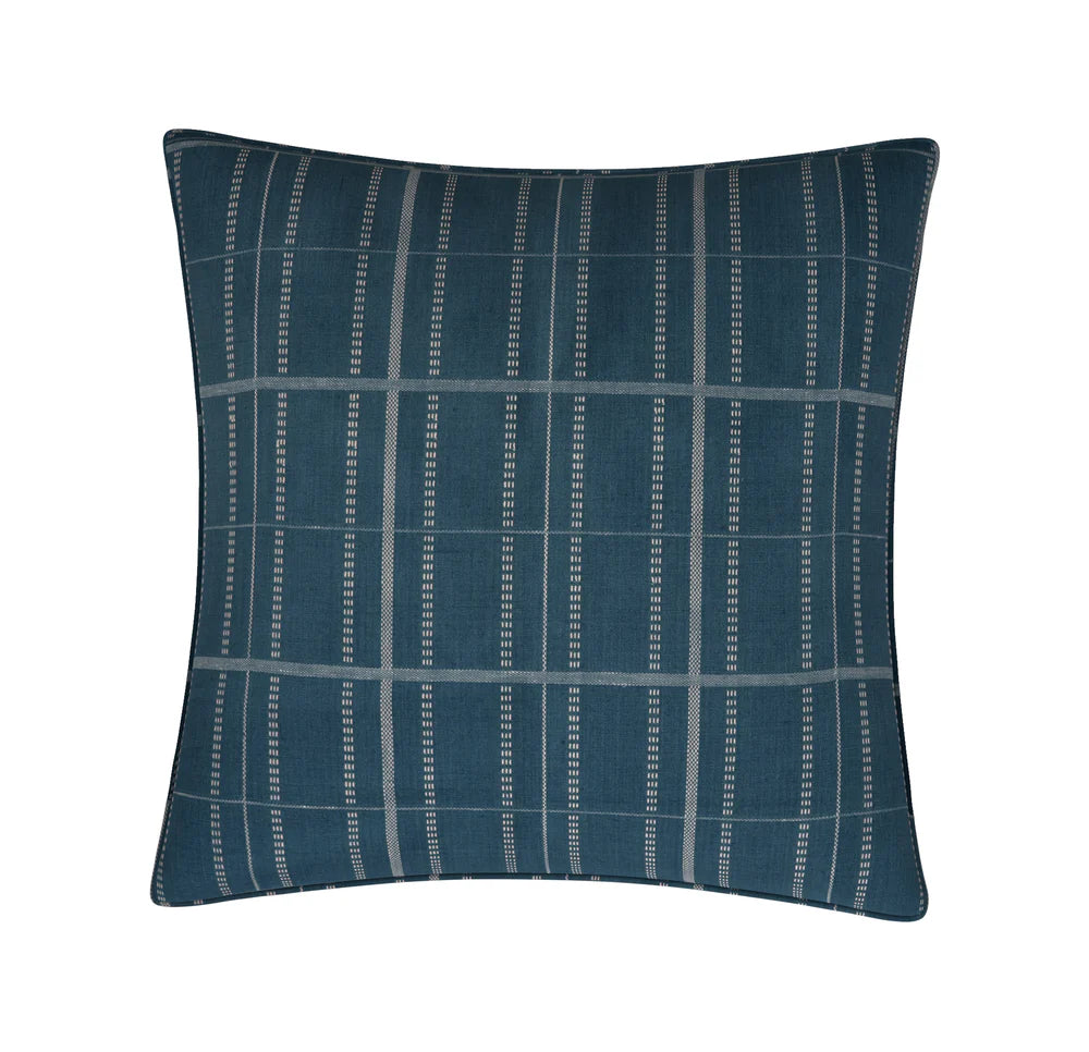 #Blueberry Kylian Check Pillow in Blueberry by The Vale London