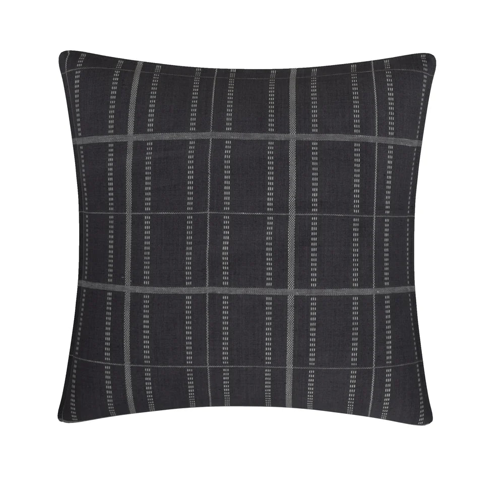 #Obsidian Kylian Check Pillow in Obsidian by The Vale London