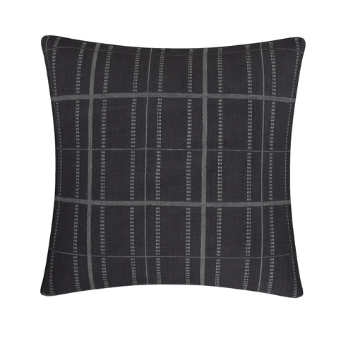 #Obsidian Kylian Check Pillow in Obsidian by The Vale London