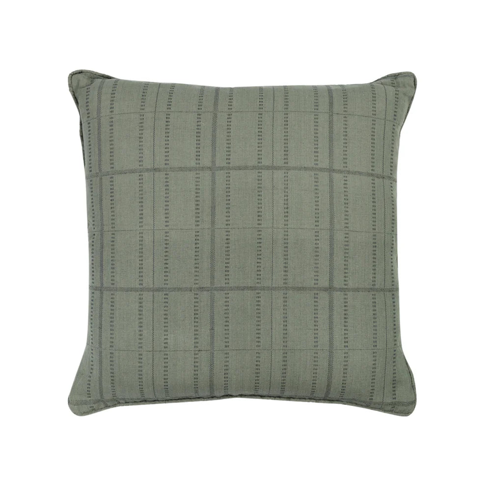 #Pine Kylian Check Pillow in Pine by The Vale London