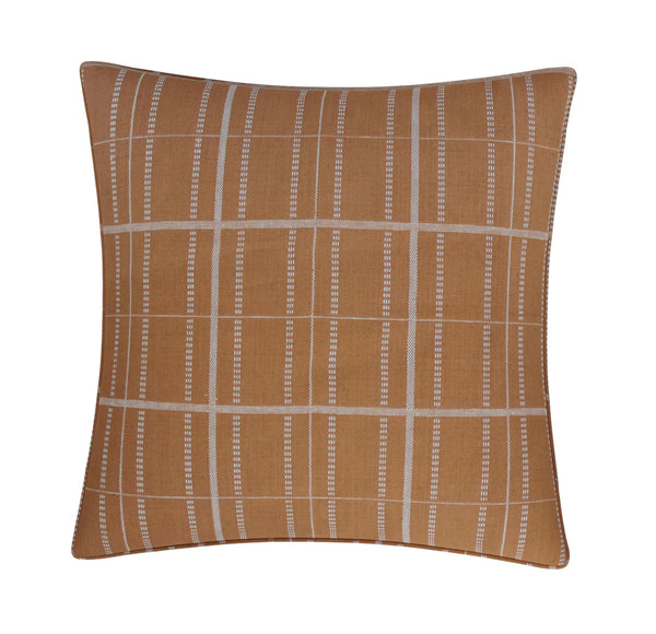#Terracotta Kylian Check Pillow in Terracotta by The Vale London