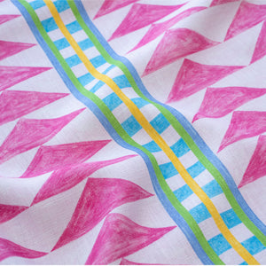 #palmbeach Menkaure outdoor fabric in Palm Beach, draped to show the print in close detail