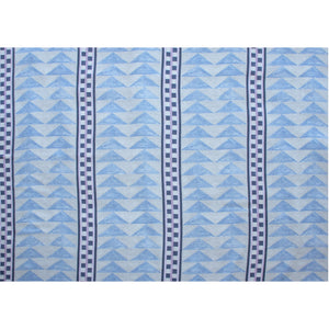 #twinkle Menkaure outdoor fabric in Twinkle, a large-scale geometric in soft blue and cream