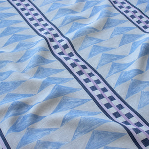 #twinkle Menkaure outdoor fabric in Twinkle, draped to show the print in close detail