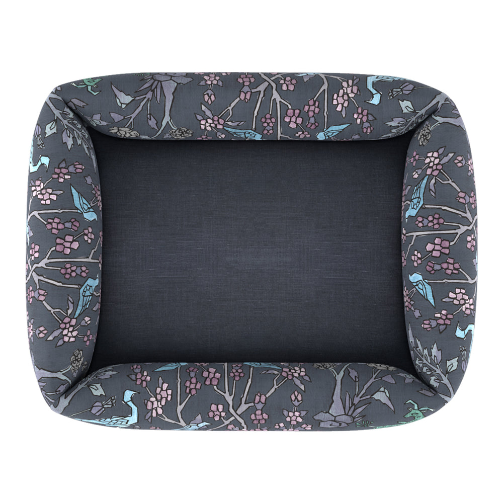 #timelesslinenmidnight Mighty Jungle Pooch Pad - Midnight with Timeless Linen Midnight inner fabric by The Vale London