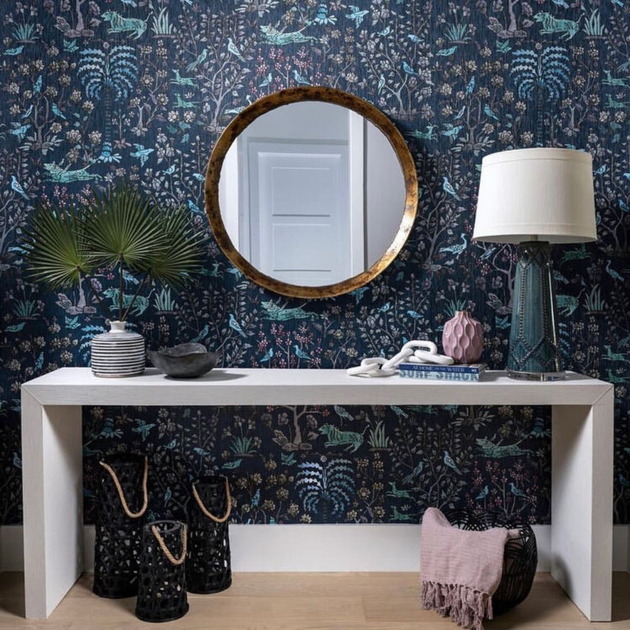 #lagune Mighty Jungle Wallcovering in Lagune by The Vale London