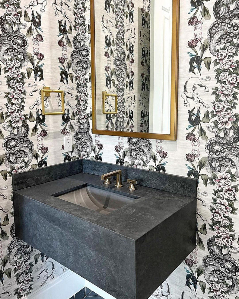 #oxblood Pardus Toile Wallpaper in Oxblood by The Vale London