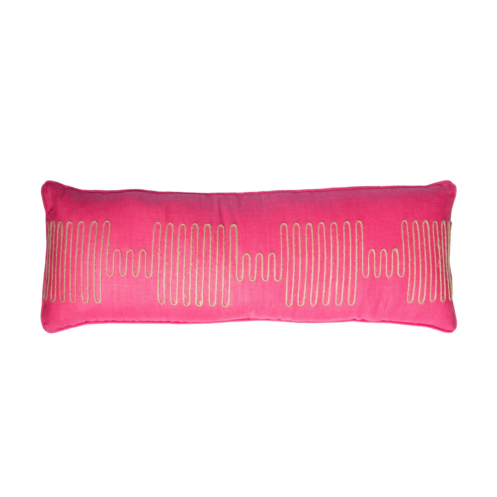 #Magenta Squiggle Pillow in Magenta by The Vale London