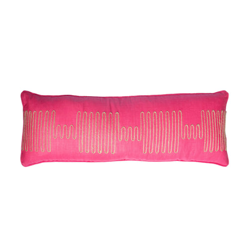 #Magenta Squiggle Pillow in Magenta by The Vale London