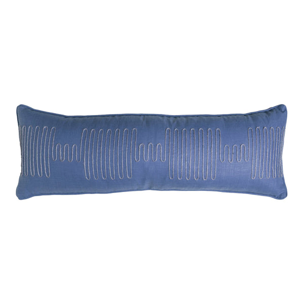 #denim Squiggle Pillow in Denim by The Vale London