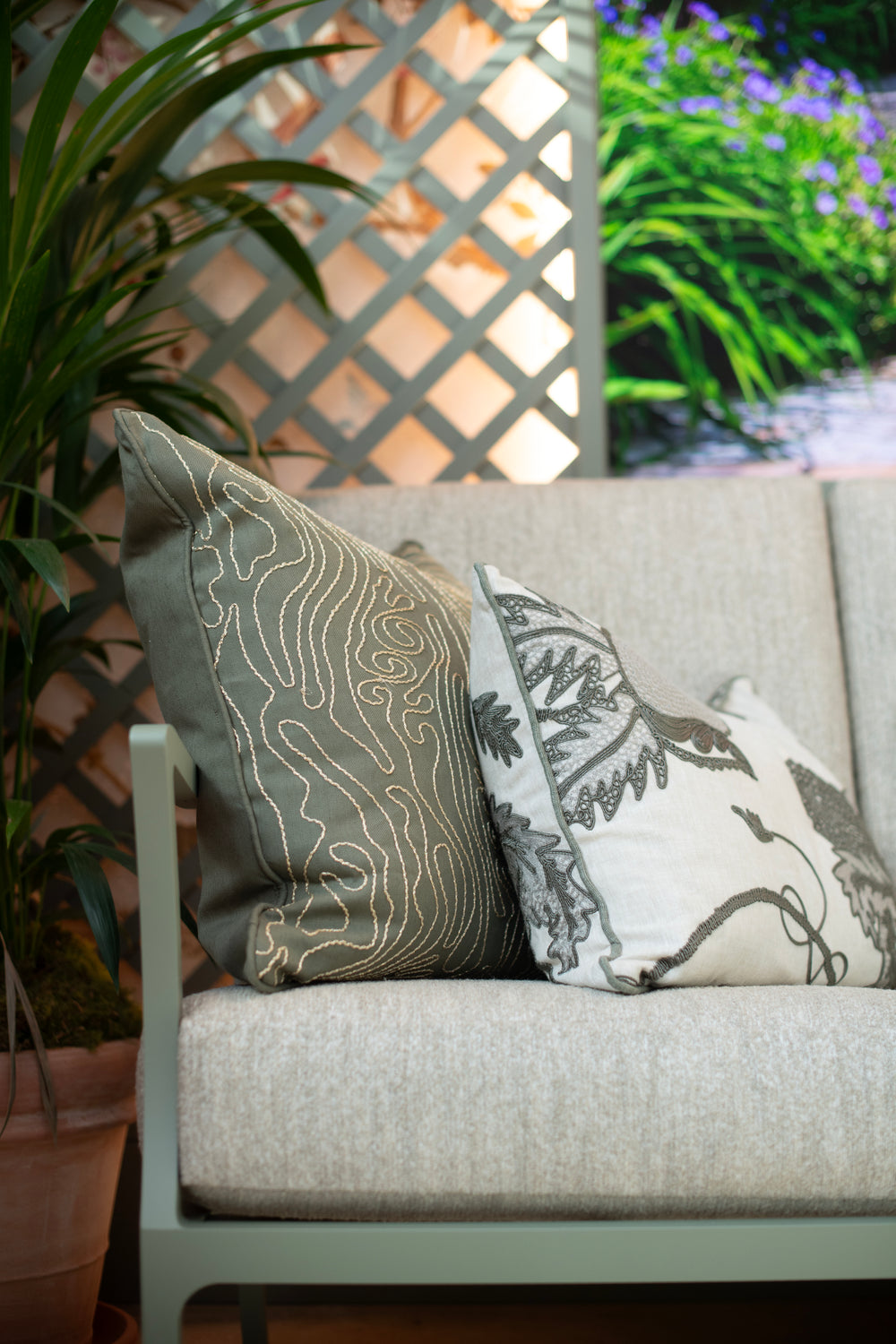 #pebble Sugarbush fabric in Pebble by The Vale London, alternate view