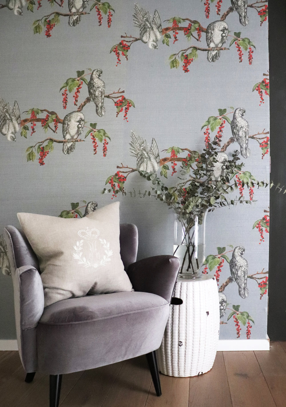 #berry Tassel Berry Wallcovering in Berry by The Vale London