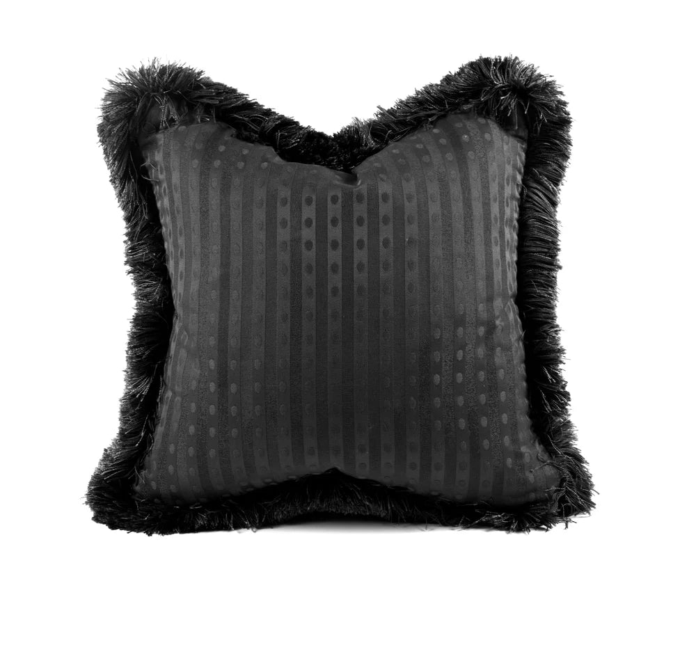 #Charcoal Vale Stripe Pillow in Charcoal by The Vale London