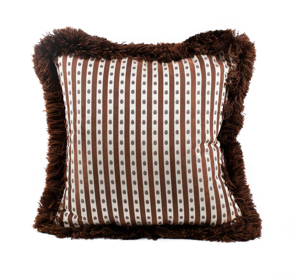 #Chestnut Vale Stripe Pillow in Chestnut by The Vale London