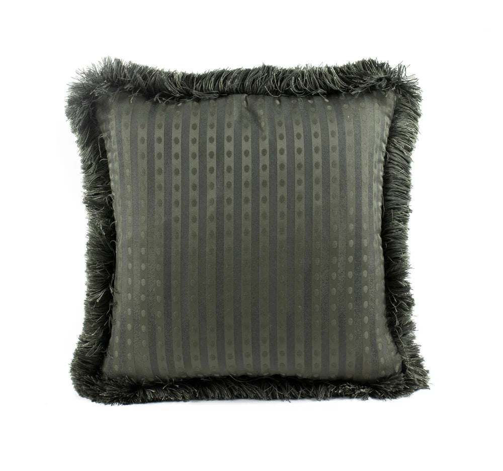 #DarkOlive Vale Stripe Pillow in Dark Olive by The Vale London