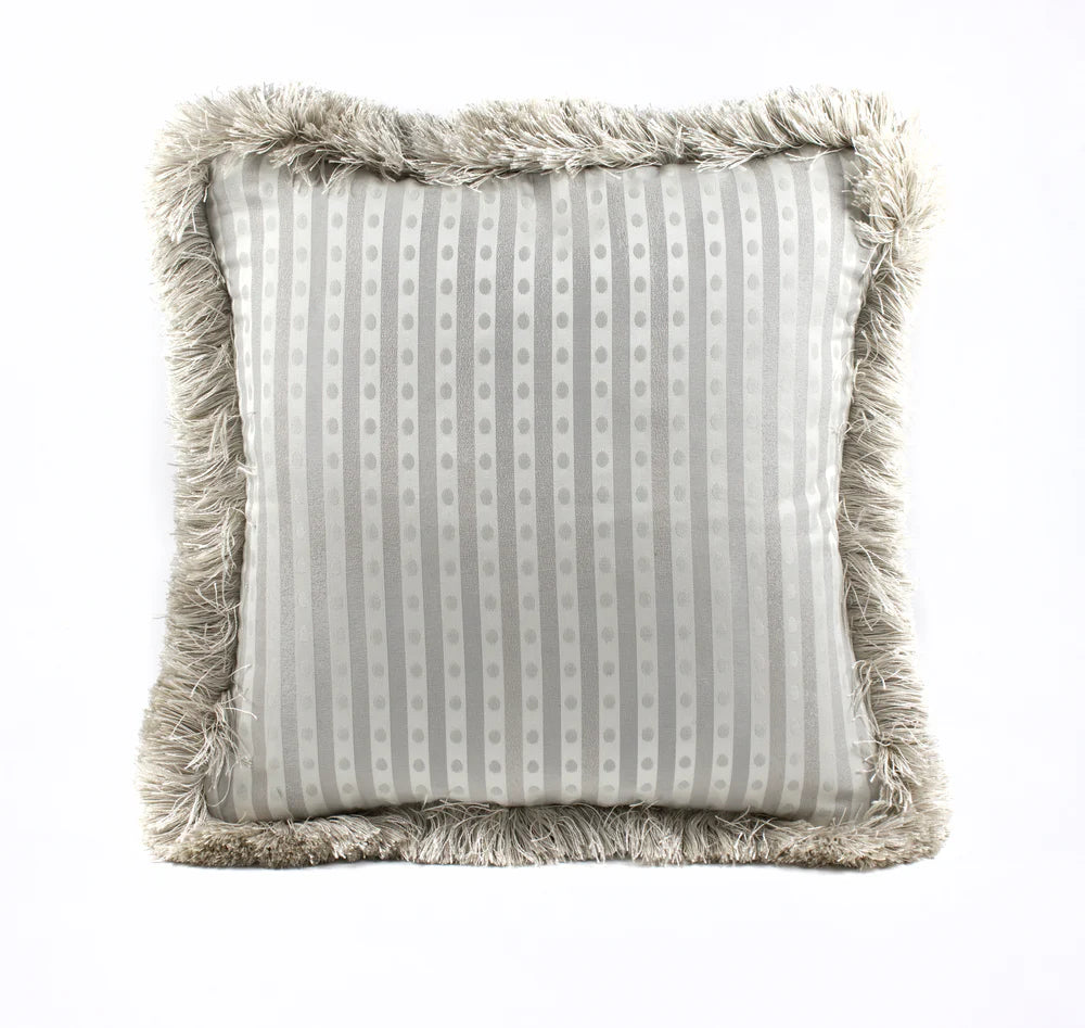 #silver Vale Stripe Pillow in Silver by The Vale London