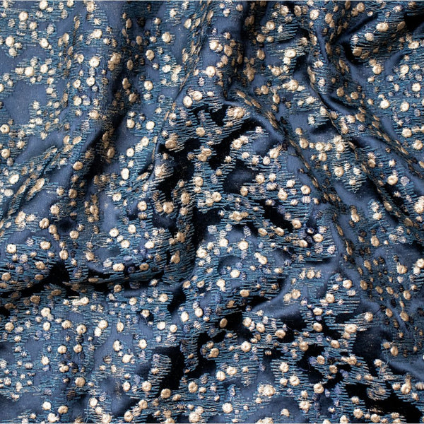 #midnight Aurum fabric in Midnight by The Vale London
