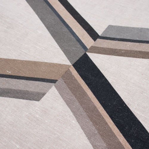 #noir Diana Stripe fabric in Noir by The Vale London, close view