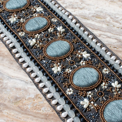 #obsidian Elizabeth Tape trim in Obsidian by The Vale London, alternate view