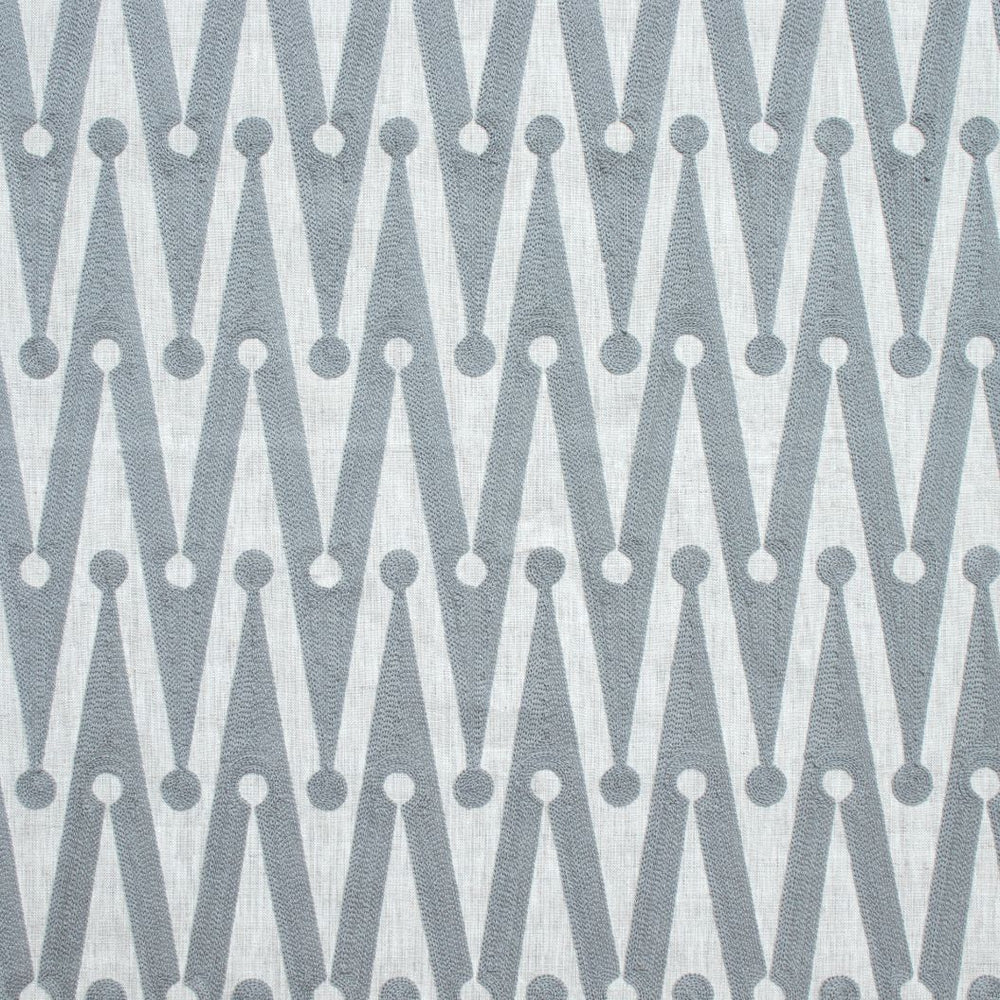 #tranquil Florentine Zag Embroidery fabric in Tranquil by The Vale London