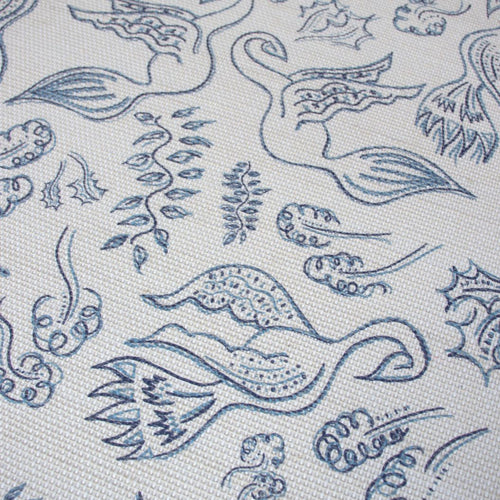 #porcelainblue Folley Wallcovering in Porcelain Blue by The Vale London
