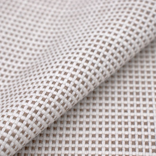 #truffle Helios outdoor fabric in Truffle, close view of the folded basket weave