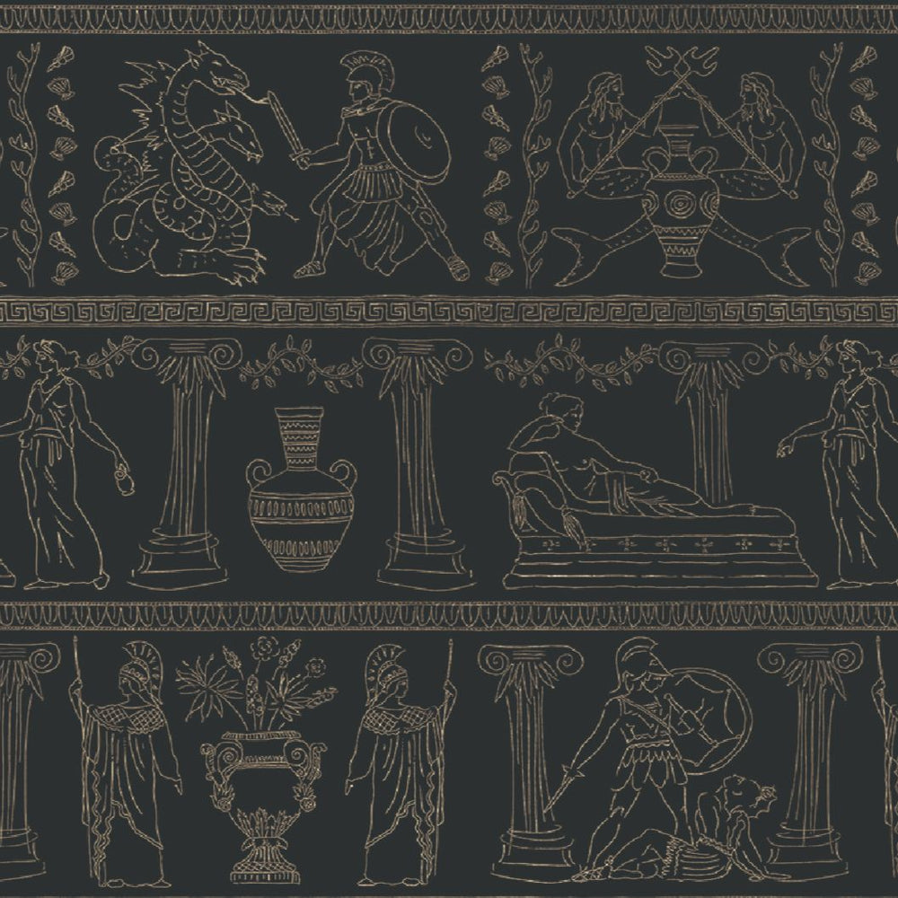 #charcoal Hesione Wallpaper in Charcoal by The Vale London, alternate view