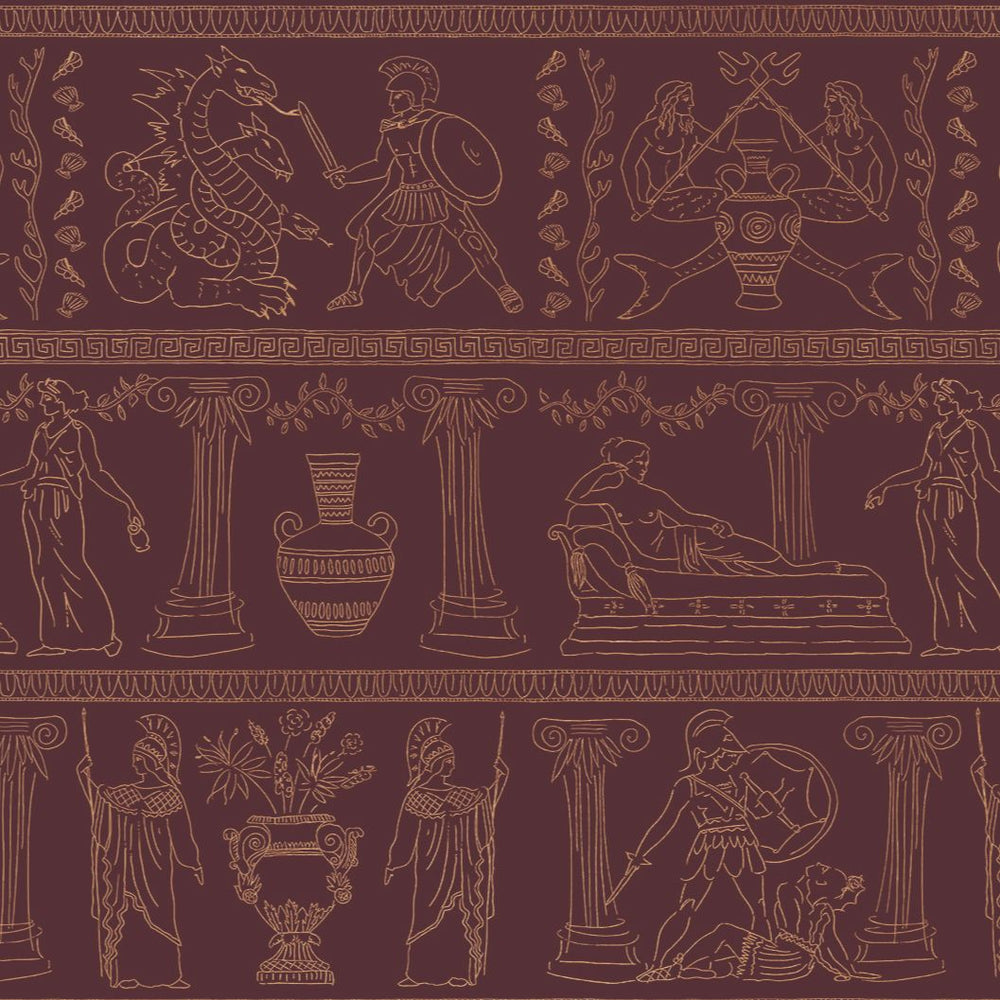 #pomegranate Hesione Wallpaper in Pomegranate by The Vale London, alternate view