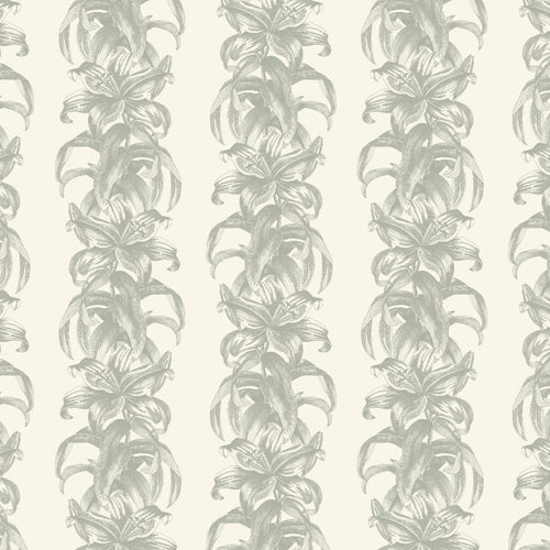 #sage Lily Stripe Wallpaper in Sage by The Vale London