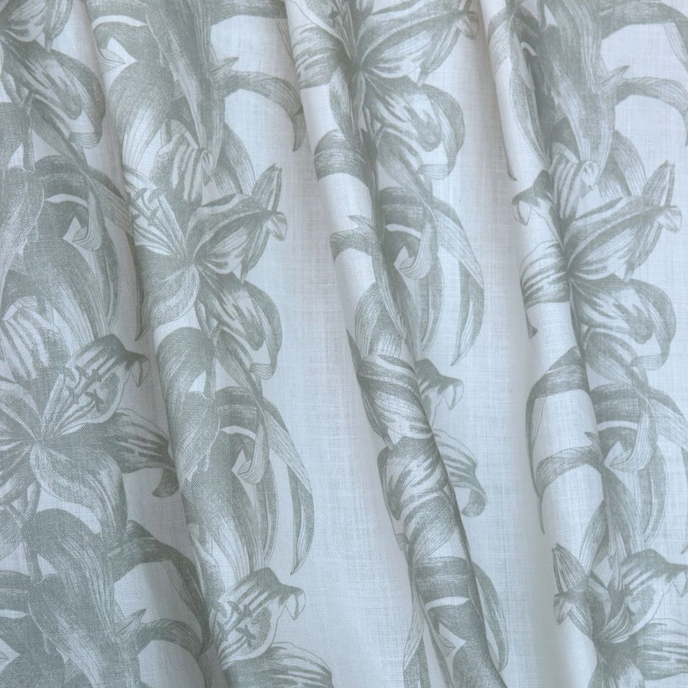 #sage Lily Stripe Fabric in Sage by The Vale London