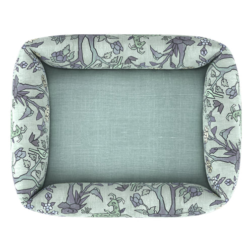#timelesslinenlagune Mighty Jungle Pooch Pad - Lagune with Timeless Linen Lagune inner fabric by The Vale London