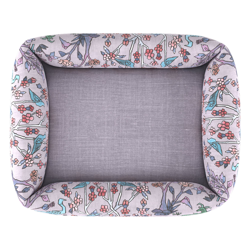 #timelesslinenlilac Mighty Jungle Pooch Pad - Lilac with Timeless Linen Lilac inner fabric by The Vale London