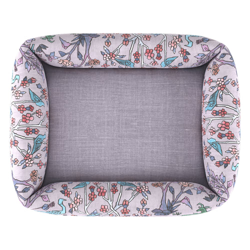 #timelesslinenlilac Mighty Jungle Pooch Pad - Lilac with Timeless Linen Lilac inner fabric by The Vale London