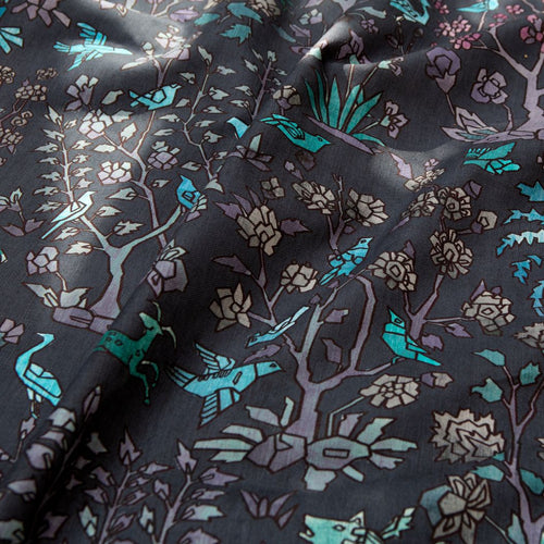 #midnight Mighty Jungle Cotton fabric in Midnight by The Vale London
