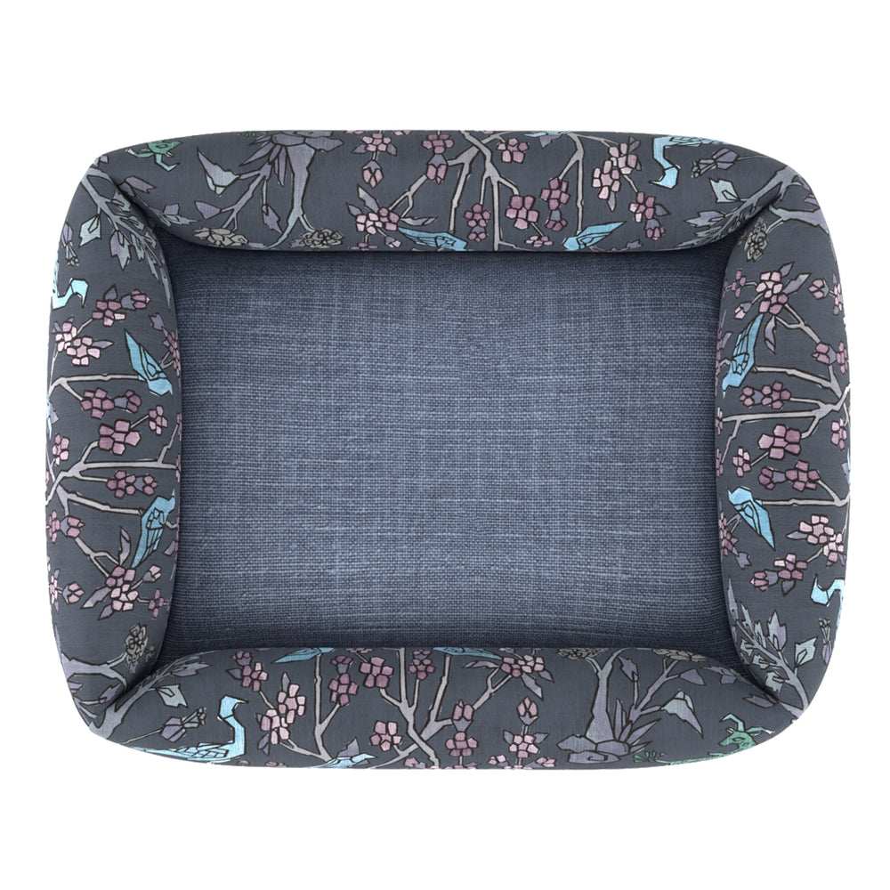 #timelesslinendenim Mighty Jungle Pooch Pad - Midnight with Timeless Linen Denim inner fabric by The Vale London