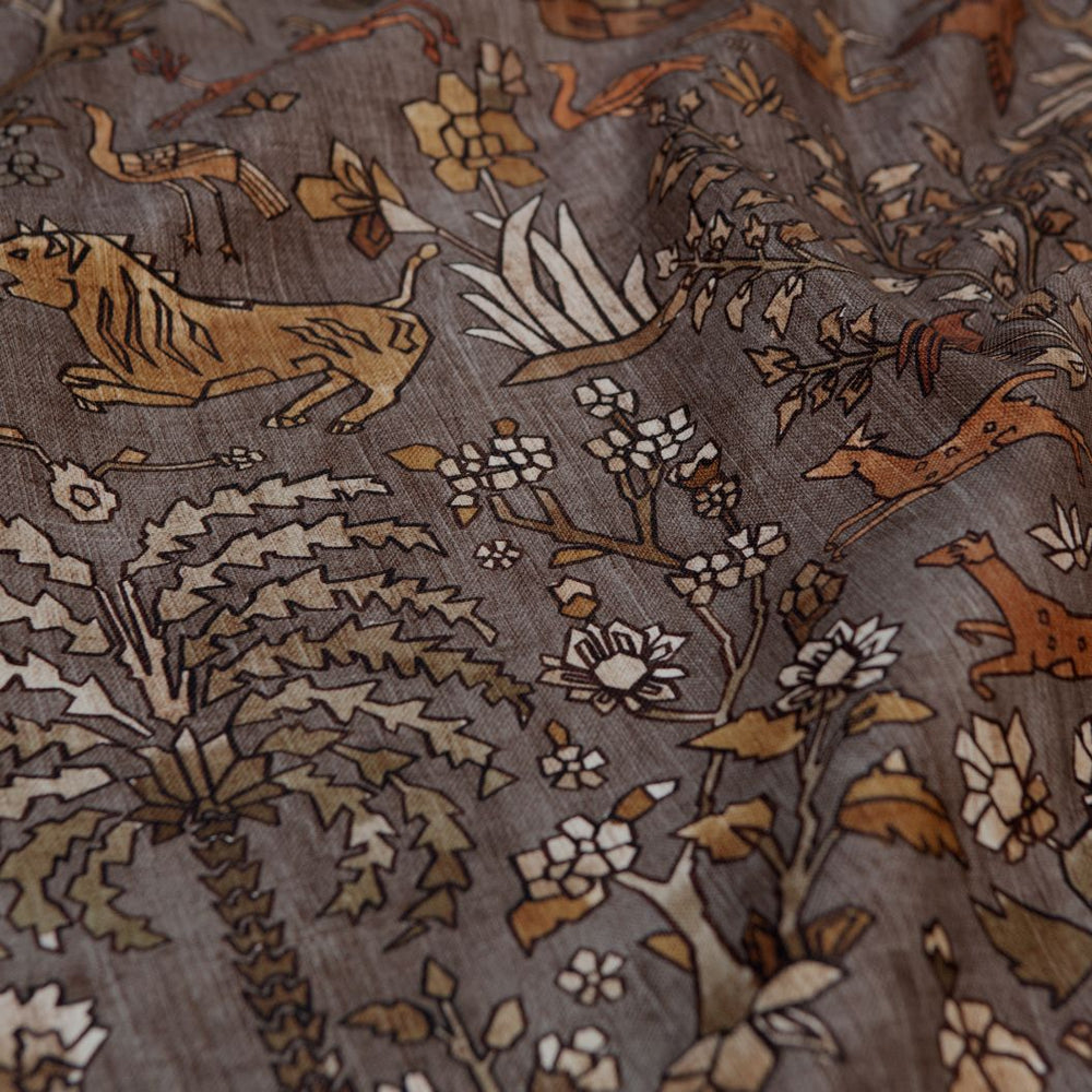 #autumn Mighty Jungle Cotton fabric in Autumn by The Vale London