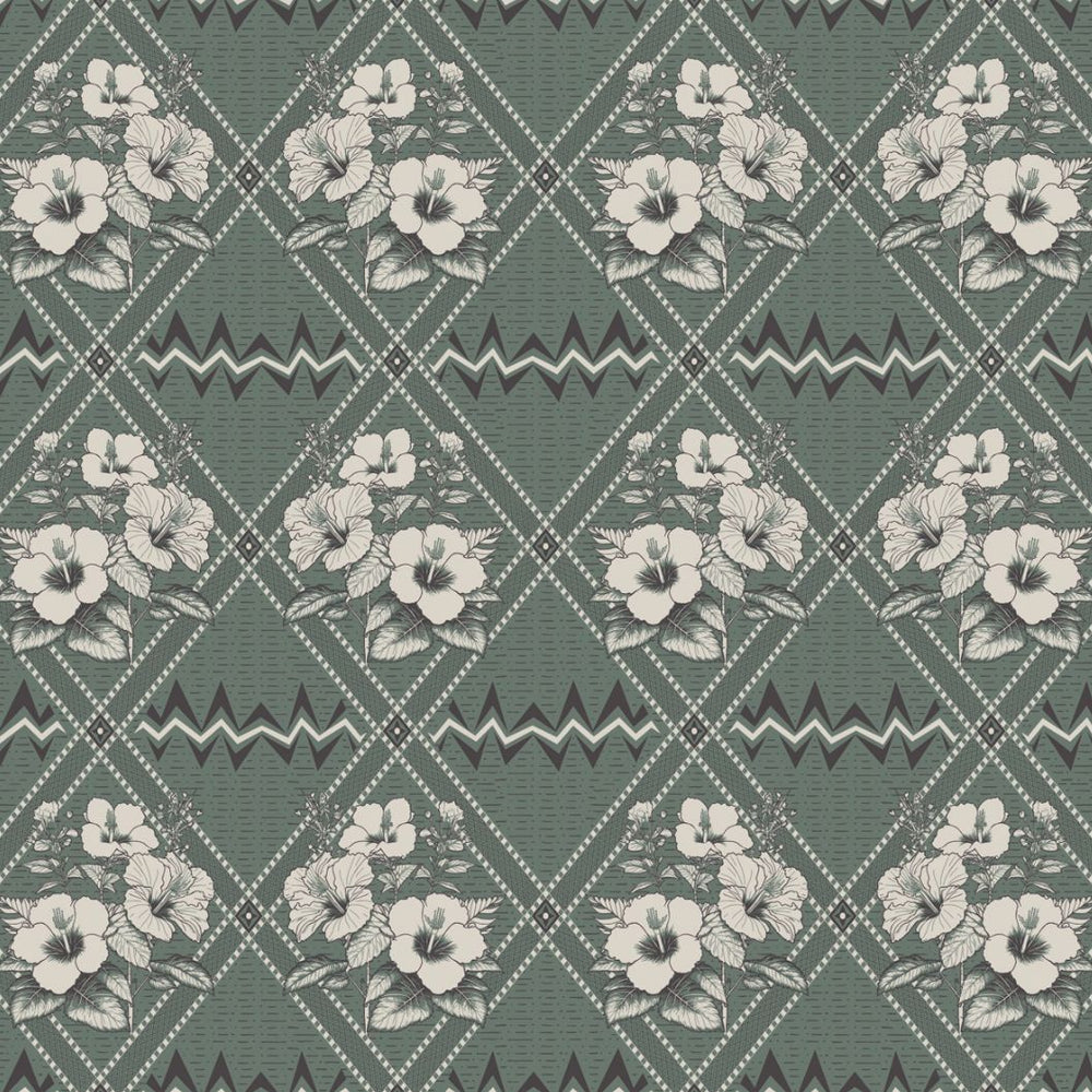#pine Noreen Check Wallpaper in Pine by The Vale London, alternate view