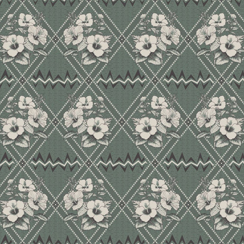 #pine Noreen Check Wallpaper in Pine by The Vale London, alternate view