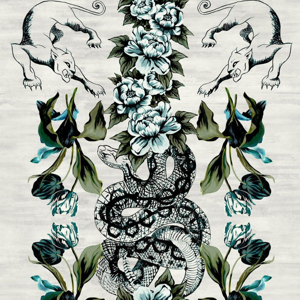 #poseidon Pardus Toile Wallpaper in Poseidon by The Vale London