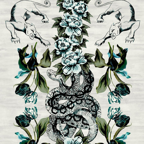 #poseidon Pardus Toile Wallpaper in Poseidon by The Vale London