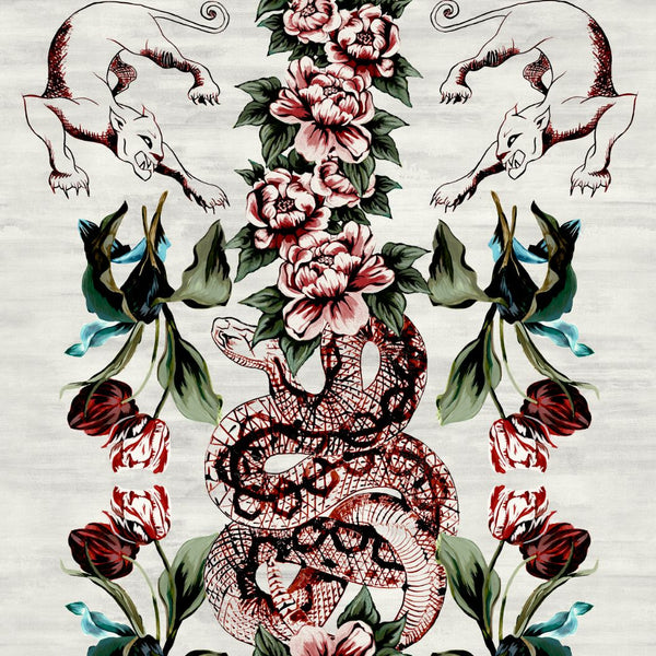 #oxblood Pardus Toile Wallpaper in Oxblood by The Vale London