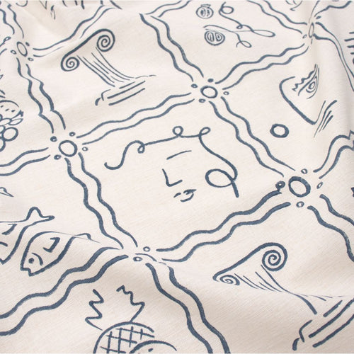 #sky Roman Holiday fabric in Sky by The Vale London